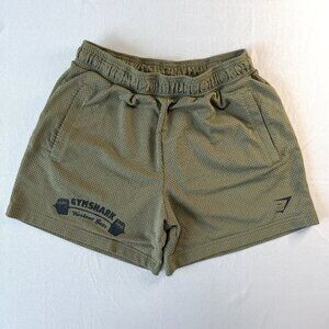 Gymshark Lifting Barbell Mesh 5" Shorts Nylon Blend Olive Green Size M